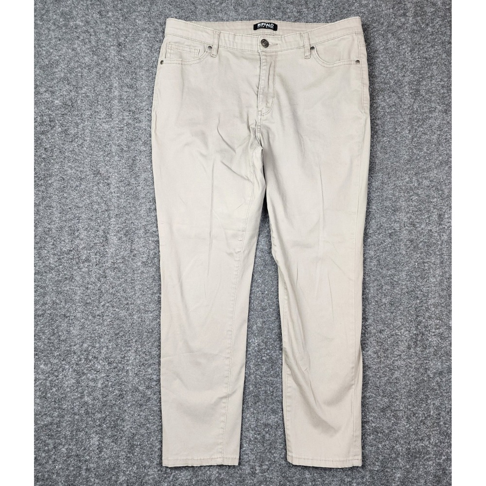 Buffalo David Bitton Daily Pants Womens 12/32 Tan Mid Rise Skinny Ankle Grazer
